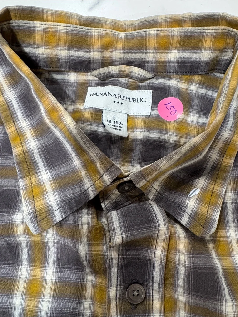 Banana Republic Yellow & Gray Plaid Lightweight Shirt Jacket
